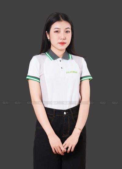 In áo đồng phục polo màu trắng phối xám ATU20019 1