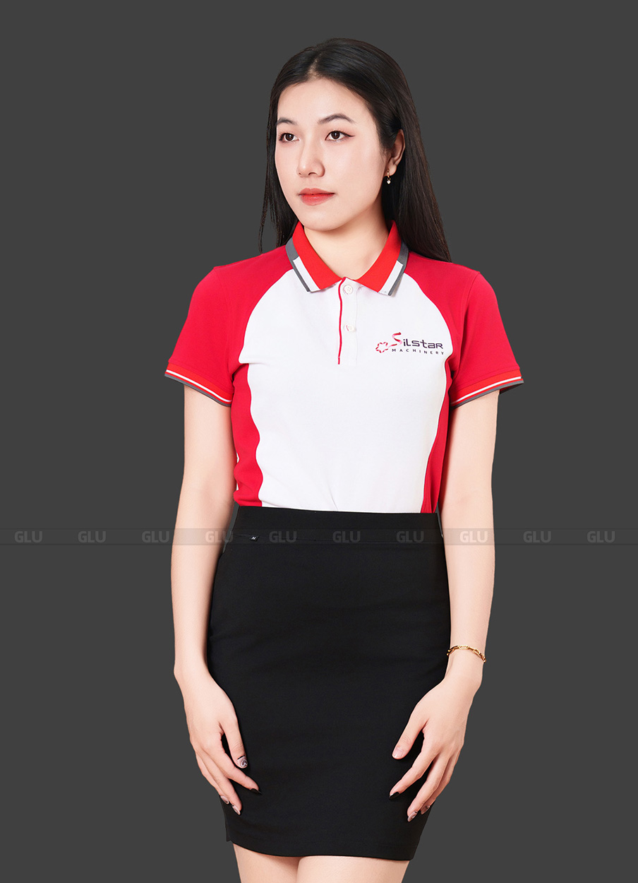 Áo thun đồng phân màu trắng đỏ Silstar 1
