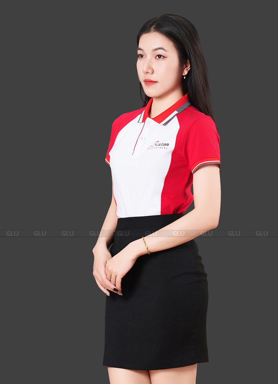 Áo thun đồng phân màu trắng đỏ Silstar thân sau 4