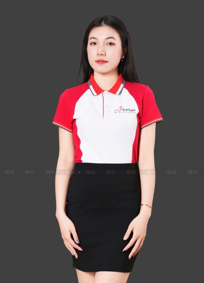 Áo thun đồng phục phối màu trắng đỏ Silstar