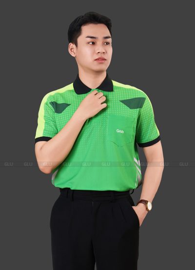 Đồng phục áo thun nhân viên Grap màu xanh lá cây