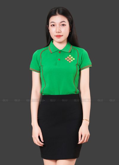 May áo thun đồng phục màu xanh lá cây nổi bật