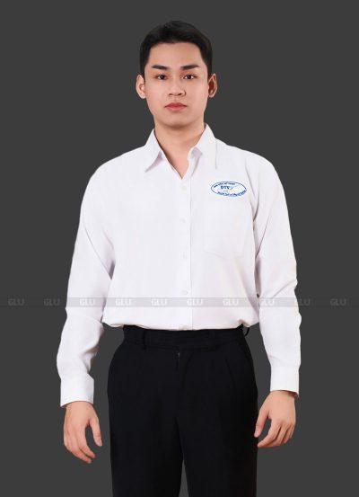 Áo sơ mi công sở đồng phục màu trắng trơn