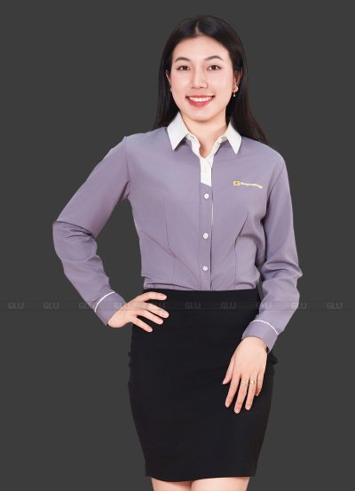 Áo sơ mi đồng phục công sở màu xám đậm SMU10017