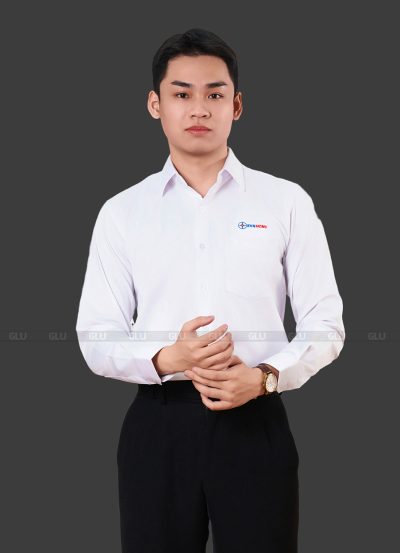 Áo sơ mi đồng phục công sở tay dài màu trắng