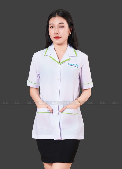 Áo sơ mi đồng phục mà trắng viền xanh NextG Cal