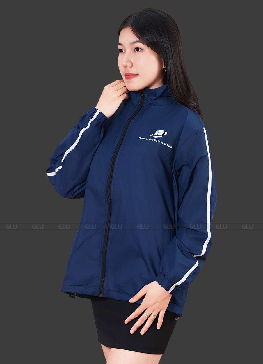 Đồng phục áo khoác gió màu xanh đen AKU10006 3