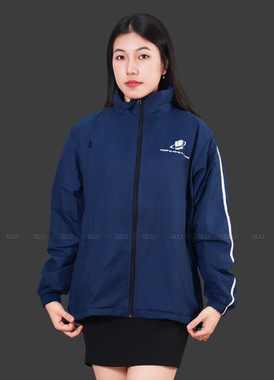 Đồng phục áo khoác gió màu xanh đen AKU10006