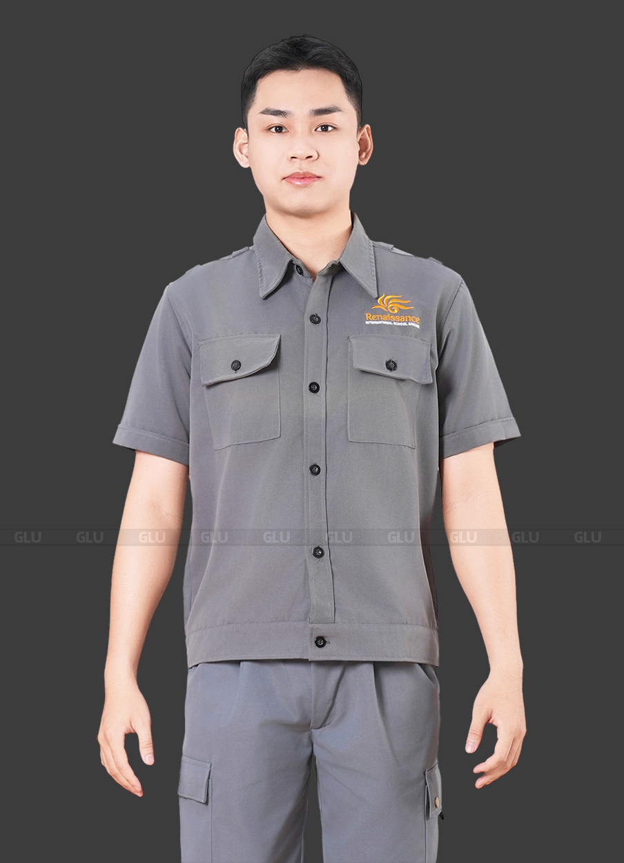 đồng phục bảo hộ lao động vải thoáng mát 4