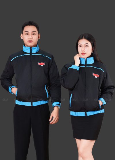 Mẫu Áo Khoác Đồng Phục Công Ty Màu Đen Phối Xanh Dương