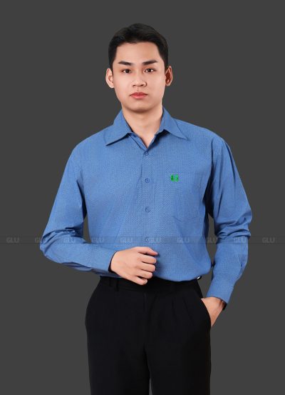 Mẫu áo sơ mi đồng phục nhân viên công sở tay dài đẹp