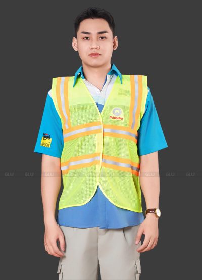 Quần áo bảo hộ công nhân lao động màu xanh dương, vàng 6