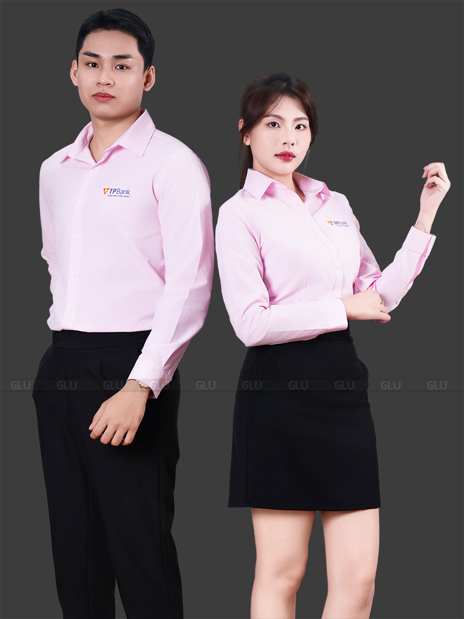 Áo công sở màu hồng nổi bật ngân hàng TP Bank CSD30012 5
