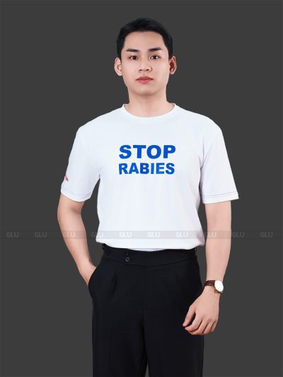 Áo đồng phục công ty dáng cổ tròn màu trắng 1