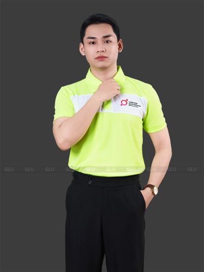 Áo đồng phục công ty màu xanh chuối thanh lịch 1