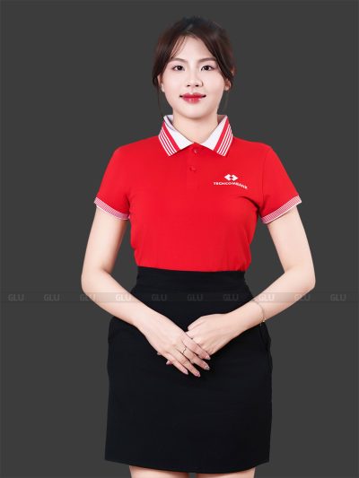 Áo thun đồng phục cao cấp màu đỏ nổi bật