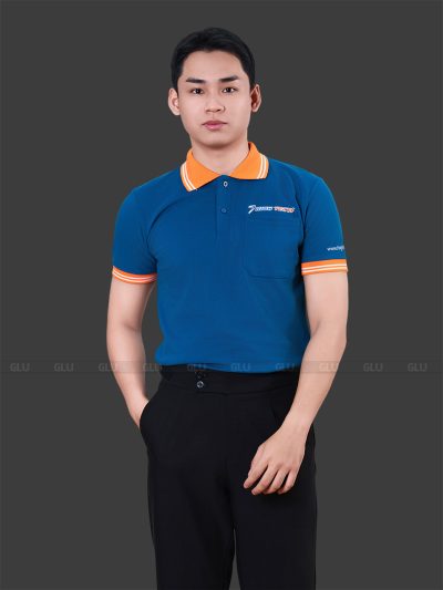 Áo thun đồng phục cao cấp màu xanh