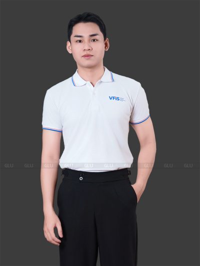 Áo thun đồng phục cổ bẻ bo dệt