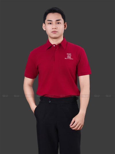 Áo thun phông đồng phục cao cấp màu đỏ đô