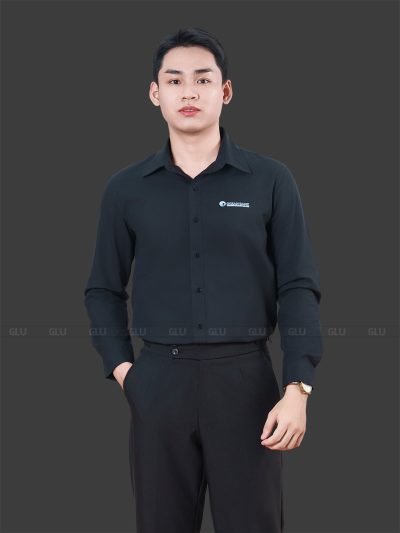 Công ty may áo công sở màu đen sang trọng