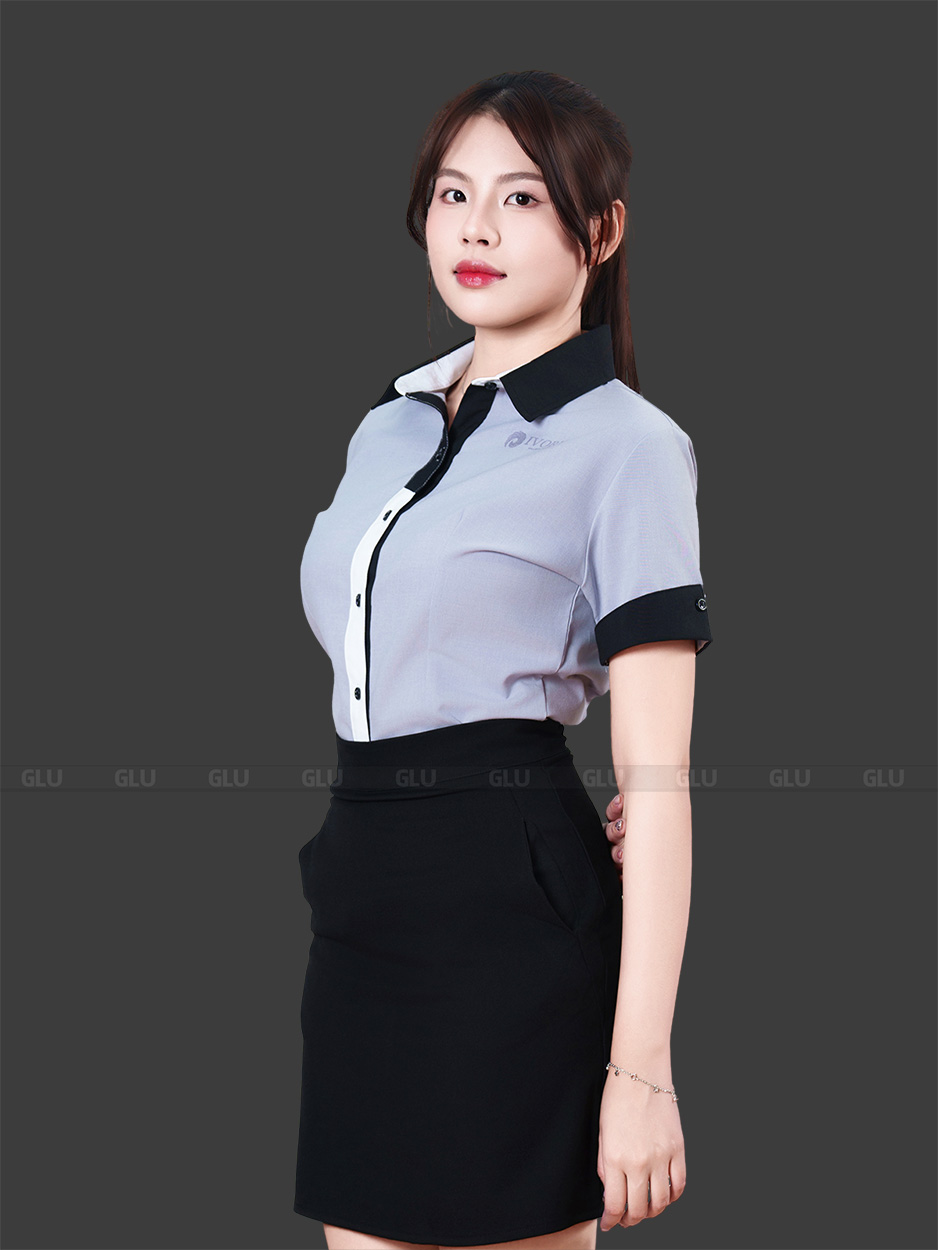 đồng phục áo sơ mi nhân viên văn phòng nữ tay ngắn 4