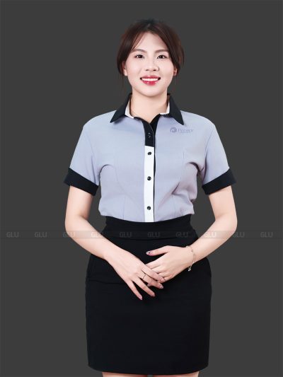 đồng phục áo sơ mi nhân viên văn phòng nữ tay ngắn