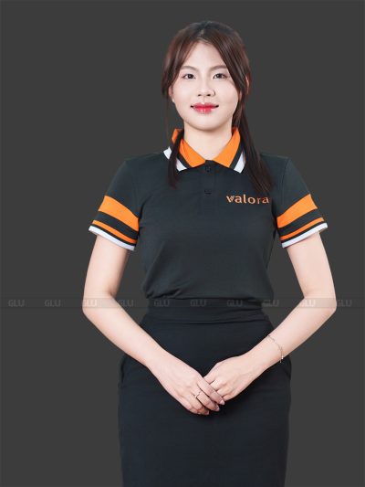 Đồng phục công ty cổ trụ màu đen ATU30016