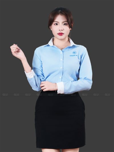 Mẫu Đồng Phục Công Sở Nữ Cao Cấp Màu Xanh Dương