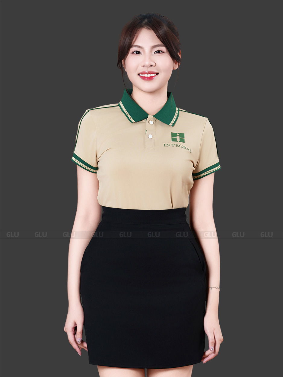May áo thun đồng phục Integral màu vàng thanh lịch 2