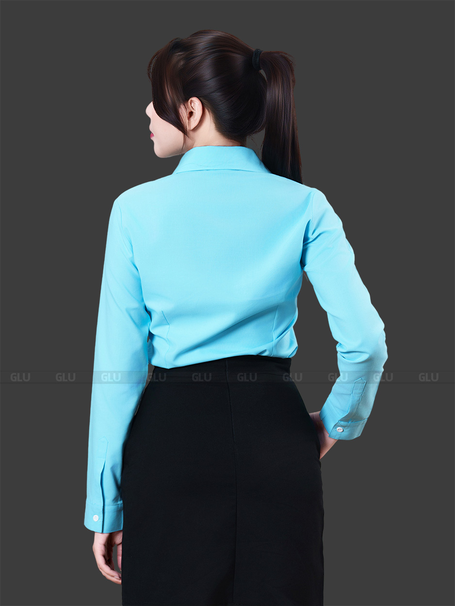May đồng phục công sở nữ đẹp CSD30021 thân sau