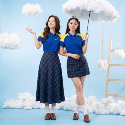 Đặt may áo thun đồng phục màu dương in logo 2