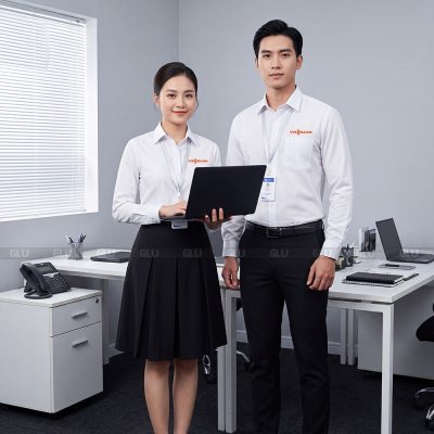 Áo đồng phục công sở Viemann màu trắng cao cấp 2