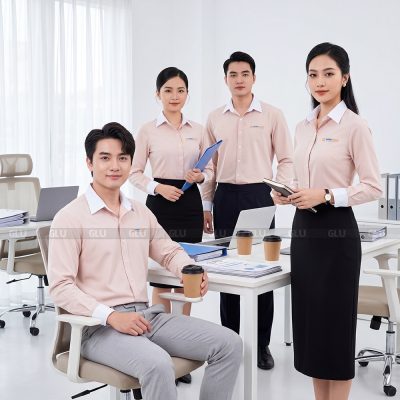 Áo sơ mi nữ đồng phục công sở Lienvietpostbank màu cam 5