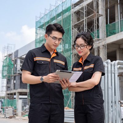 Đặt áo công nhân in thêu logo giá rẻ 4