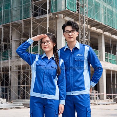 Đồng phục công nhân xây dựng màu xanh dương cao cấp 2