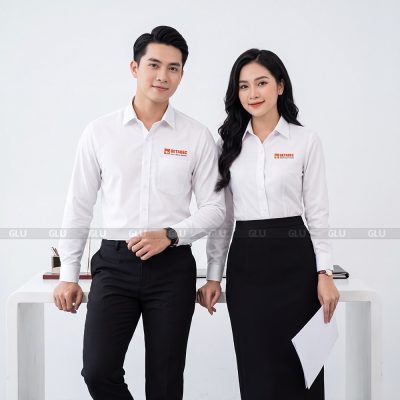 Đồng phục công sở cao cấp Getabec màu trắng 3