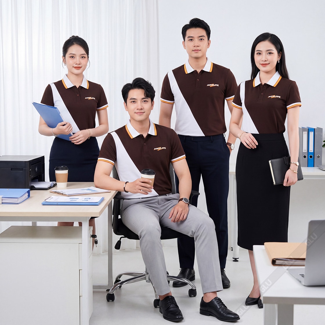 May áo thun cao cấp Abolite màu nâu bo dệt cao cấp 5
