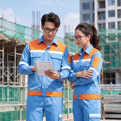 May đồng phục công nhân phối phản quang giá rẻ 4