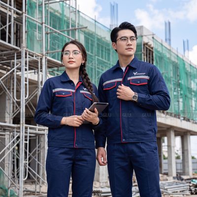 Quần áo bảo hộ kaki màu xanh đen cao cấp 1