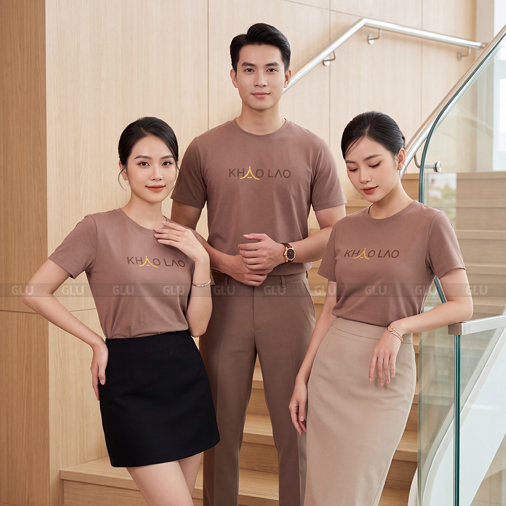 Áo thun cổ tròn may sẵn thiết kế đơn giản dễ mặc 5