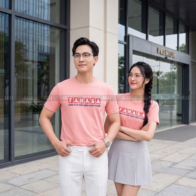 Áo cổ tròn may sẵn màu hồng sản xuất số lượng lớn 5