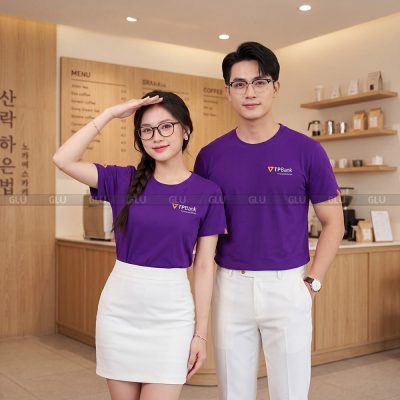 Áo cổ tròn may sẵn màu tím dịu nhẹ thoáng khí 3