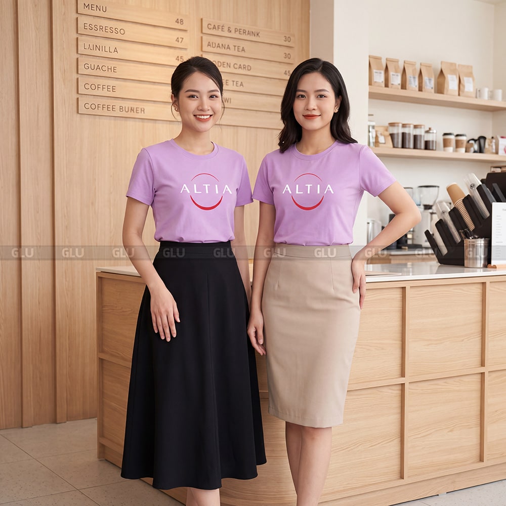 Áo cổ tròn may sẵn tay ngắn màu tím CT01001 4