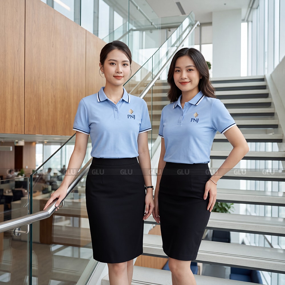 Áo đồng phục polo có cổ có sẵn lịch sự 2