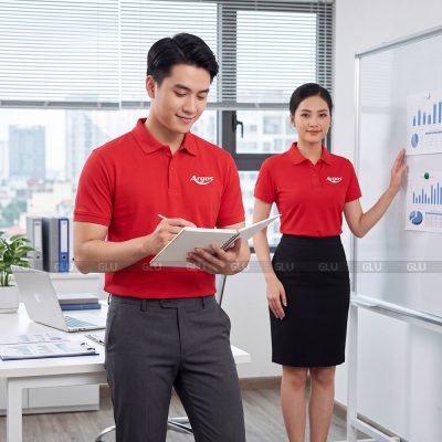 Áo đồng phục polo công ty có sẵn màu đỏ chỉn chu 1