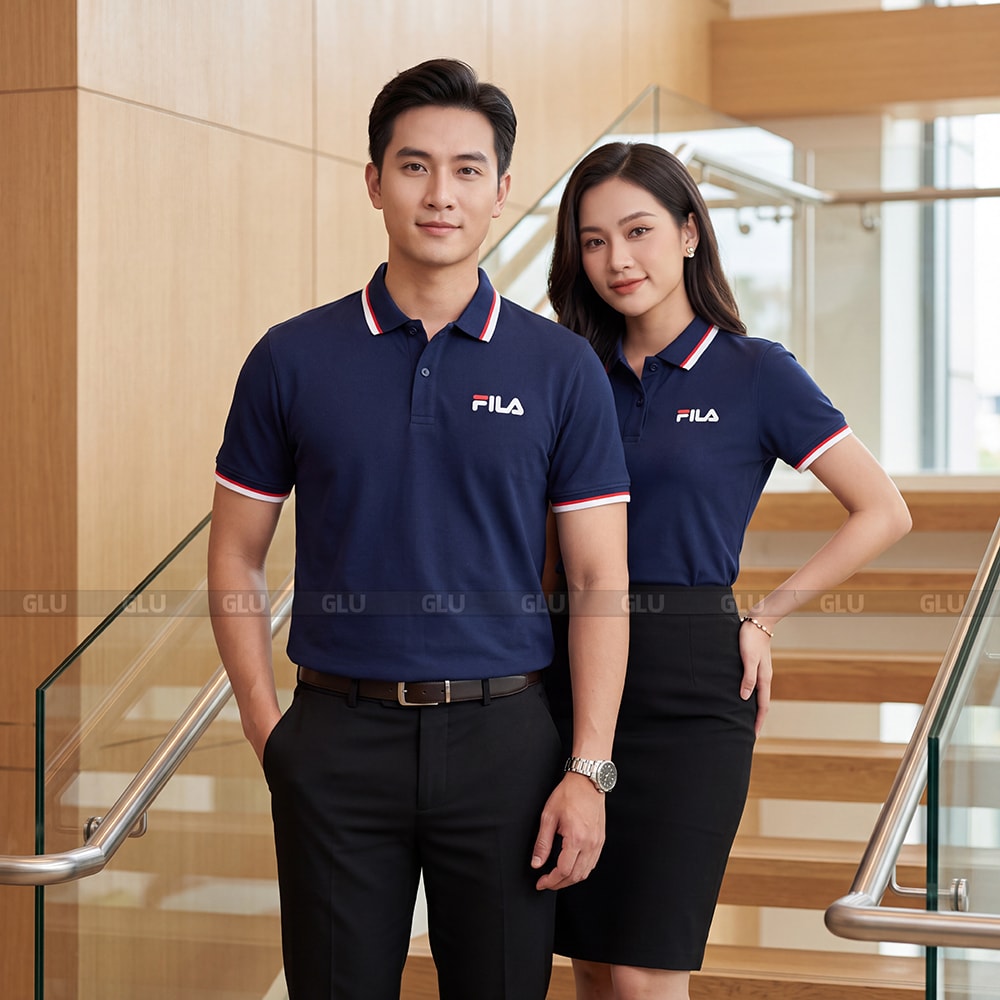 Áo đồng phục polo công ty có sẵn màu xanh đen đẹp PLS04019 1