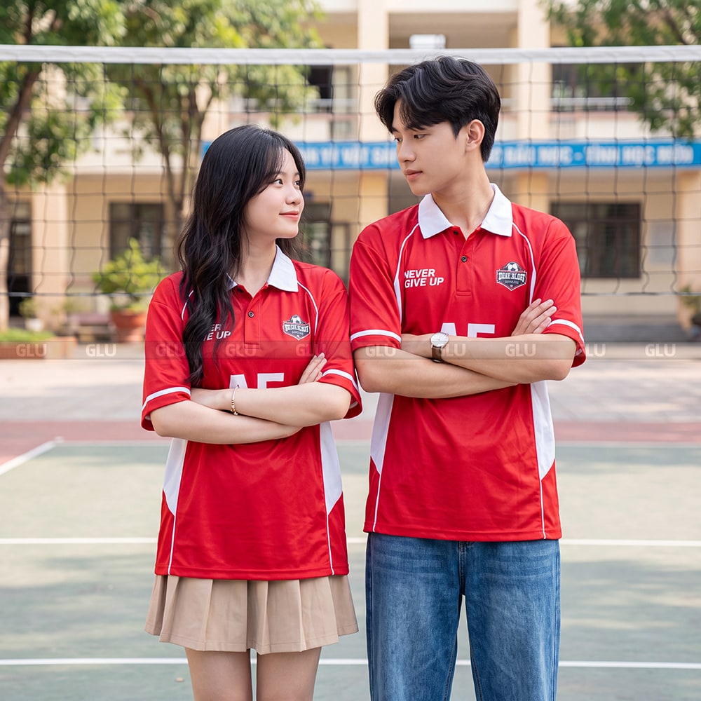 Áo lớp polo A5 màu đỏ đẹp thiết kế theo yêu cầu 7