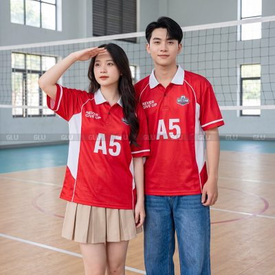 Áo lớp polo A5 màu đỏ đẹp thiết kế theo yêu cầu 8