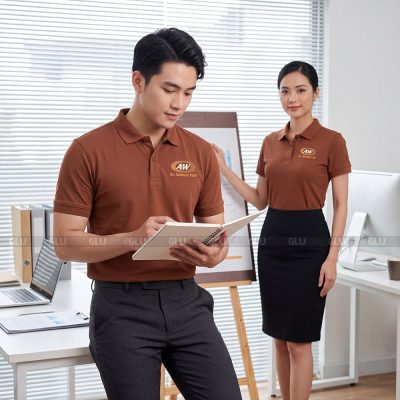 Áo polo đồng phục công ty có sẵn màu nâu PLS02011 1