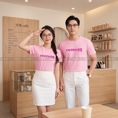 Áo thun cổ tròn may sẵn hồng nhạt CT01007 4
